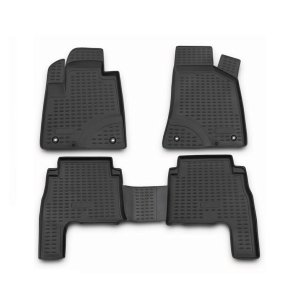 Hyundai Santa Fe Floor Mats - Omac - Rubber TPE - Black - '07-'12 Hyundai Santa Fe Floor Mats - Omac - Rubber TPE - Black - '07-'12
